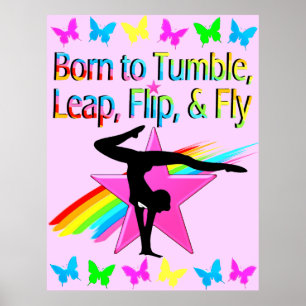 POSTER VOLTAR A VOAR A GINÁSTICA GIRL RAINBOW DESIGN