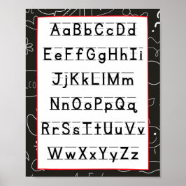 Poster Voltar aos alfabetos escolares das crianças