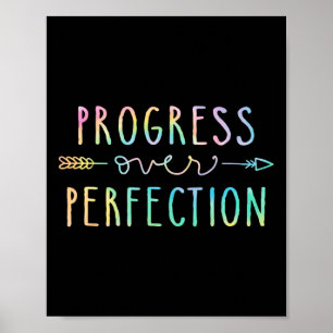 Poster Voltar às Escolas Progresso acima da Perfeição Mot