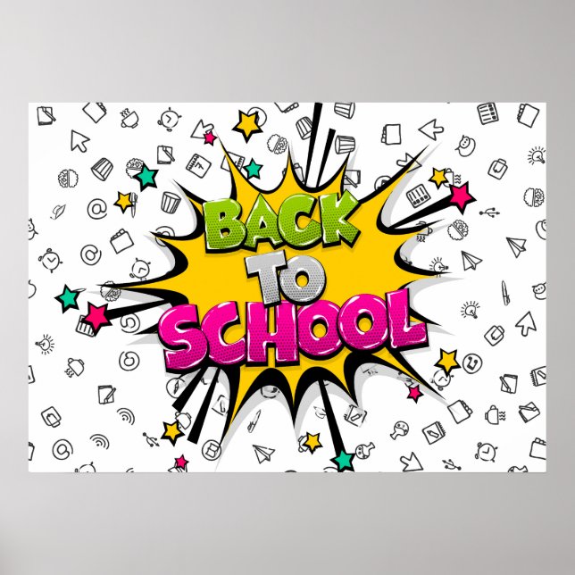 Poster Voltar às Histórias em Quadrinhos Pop Art (Frente)