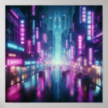 Voltar às Luzes Noturnas da Cidade Neon Vibrante E