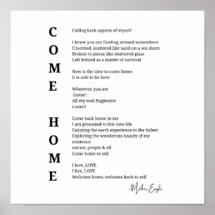 Poster Volte para Casa Alma Arte de Parede Poema Inspirad