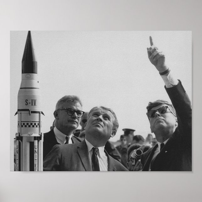 Póster Von Braun and JFK Looking Towards The Sky (Frente)