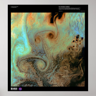 Póster Von Karman Vortices o Pacífico do norte