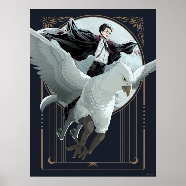 Poster Voo Anime HARRY POTTER™ com Buckbeak (Frente)
