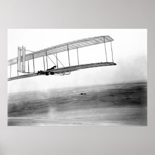 PÓSTER VOO DE ENSAIO DE GLIDER DE DIREITA DE 1903