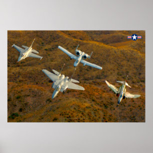 Poster VOO DE FORMAÇÃO F-4, F-16, F-15 e A-10