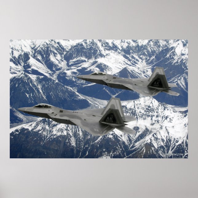Póster Voo de Raptor F-22 (Frente)