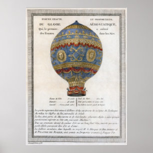 Poster Vôo do balão de ar quente dos irmãos 1783 de