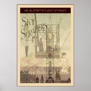 Póster Vôo do Sr. Blatsky do ~ de SteamPunk de rico
