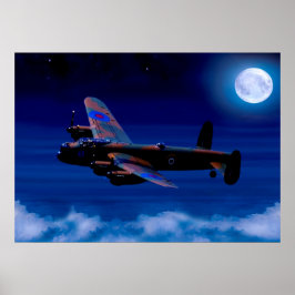 Póster Voo Noturno de Bomber de Lancaster
