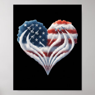 Poster Voo Retro Jet Avião Bandeira Americana Quarto