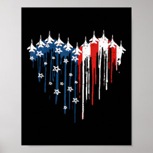 Poster Voo Retro Jet Avião Bandeira Americana Quarto