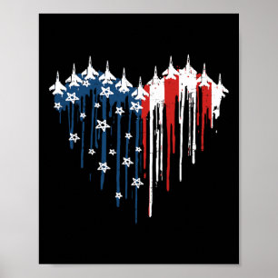Poster Voo Retro Jet Avião Bandeira Americana Quarto