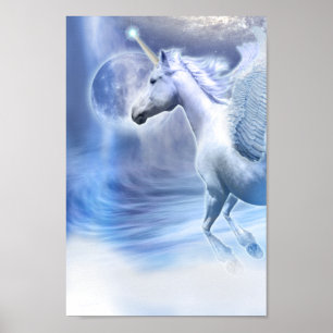 Póster Voo Unicorn Full Moon