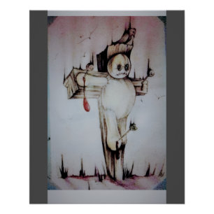 Póster Voodoo Doll Stencil — Arte Original Impressa