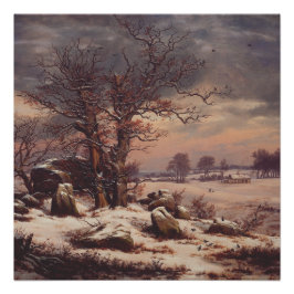Póster Vordingborg no Inverno por J.C. Dahl Fine Art