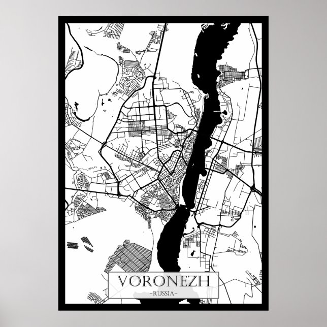 Poster Voronezh Russia City Map (Frente)