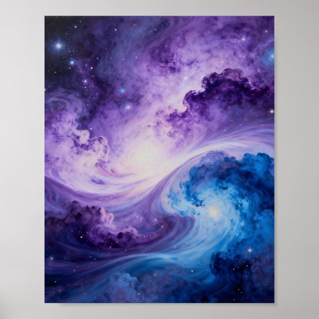 Poster Vortex Celestial: Indigo e Ametist (Frente)
