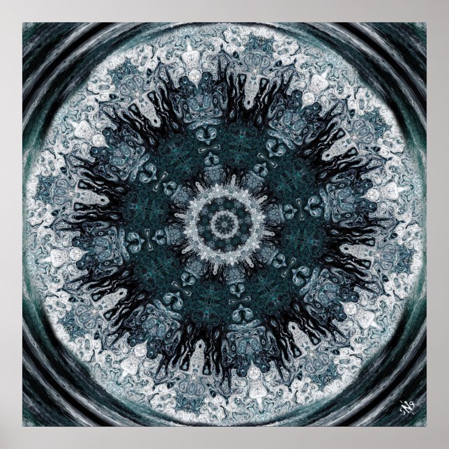 Poster Vórtex de deuses abstrato de composição hipnótica (Frente)