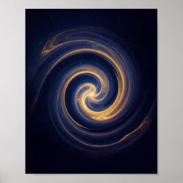 Poster Vórtice Cósmico de Luz Dourada