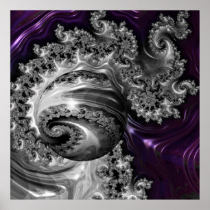 Poster Vórtice Fractal Púrpura