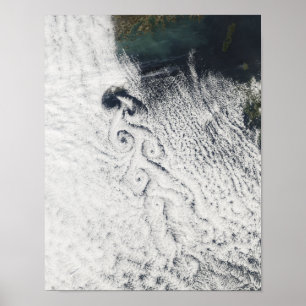 Póster Vortices da nuvem de Von Karmann