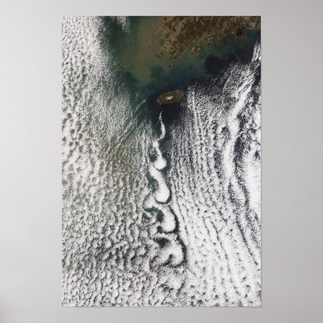 Poster Vórtices em nuvem de Cheju Do, Coreia do Sul (Frente)