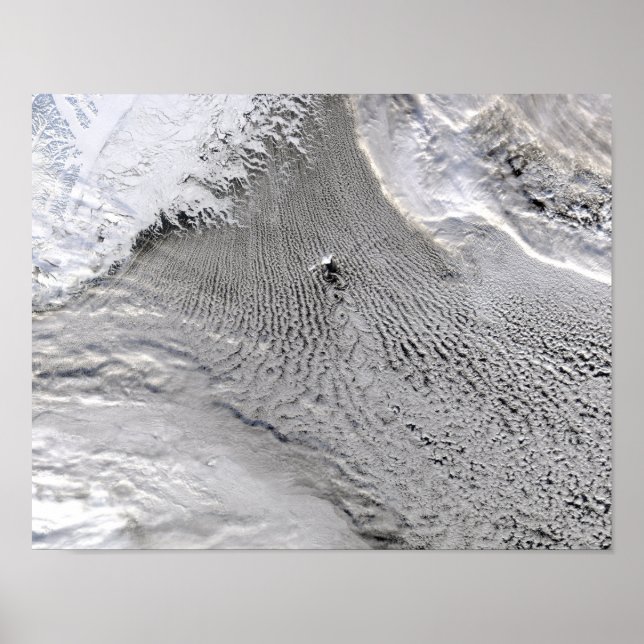 Póster Vórtices em nuvem na Ilha Jan Mayen (Frente)