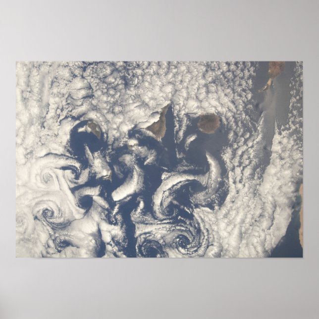 Poster Vórtices em nuvem na zona das Canárias (Frente)