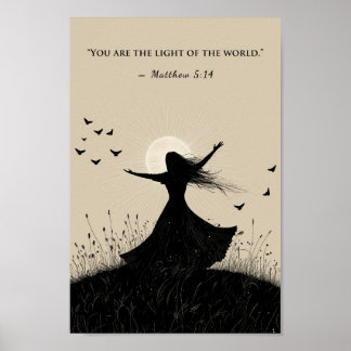 Poster Vós Sois a Luz do Mundo Mateus 5:14 Bíblia