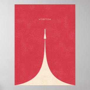 Poster Vostok Rocket - Vermelho plano