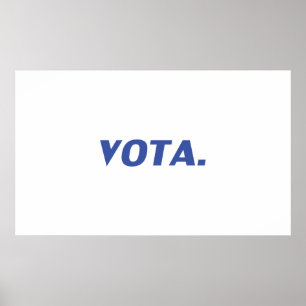 Poster Vota vota em espanhol azul branco político modern