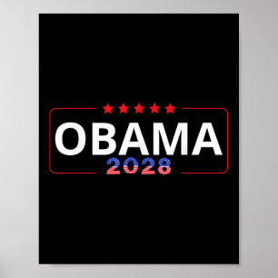 Poster Votação Obama 2028 Retro Obama Presidente 2028 Oba