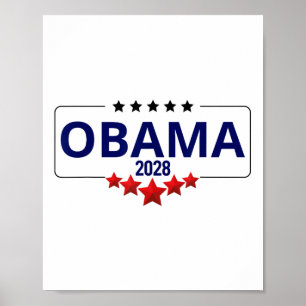 Poster Votação Obama 2028 Retro Obama Presidente 2028 Oba