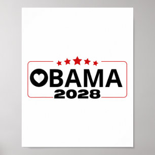 Poster Votação Obama 2028 Retro Obama Presidente 2028 Oba
