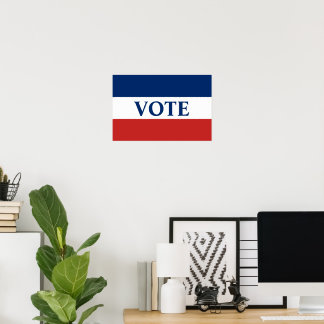 Poster VOTAÇÃO Vermelho, Branco e Azul