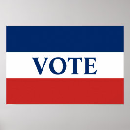 Poster VOTAÇÃO Vermelho, Branco e Azul