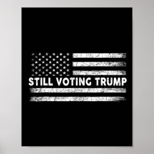 Poster Votando Trump 2024 Bandeira Patriótica Americana