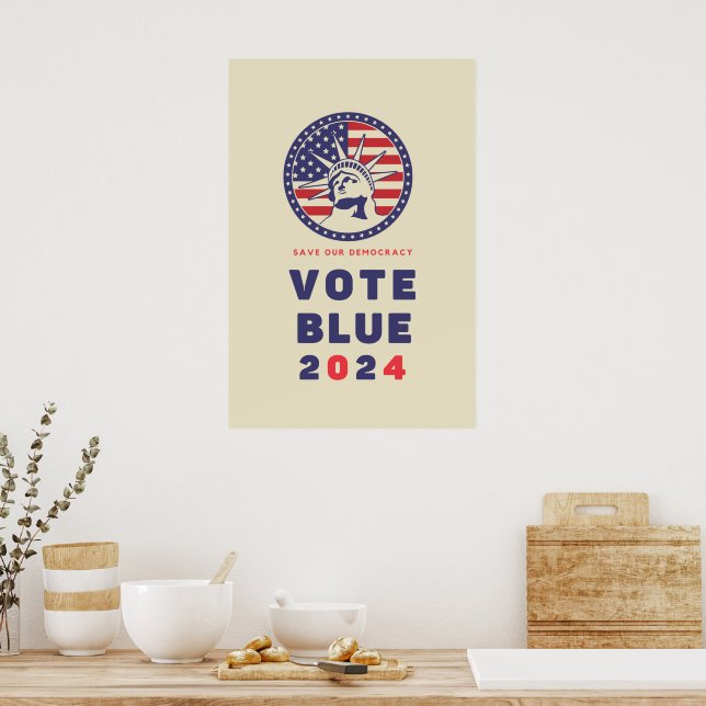 Poster Votar Democracia Votação Azul 2024 (Cozinha)