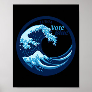 Poster Votar Democratas da Onda Azul Kamala Harris Eleiçã