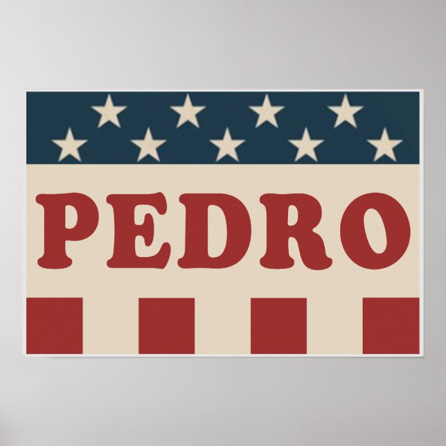 Poster Votar na Campanha de Retrô de Pedro Clássico Vinta (Frente)