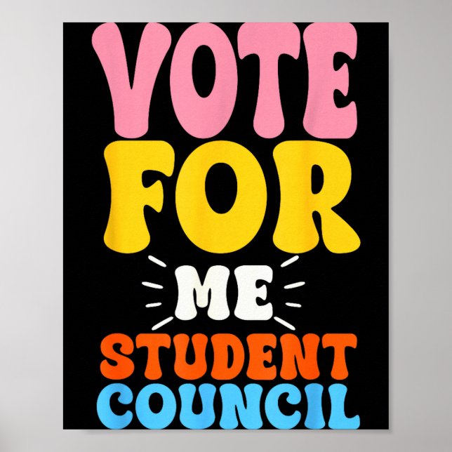 Poster Vote For Me Student Council Youth Cool School Elec (Frente)