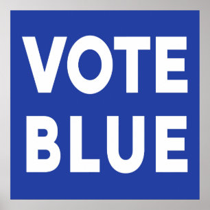 Poster Vote Texto azul negrito Sinal de eleição