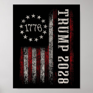 Poster Vote Trump 2028 Donald Trump América Bandeira dos