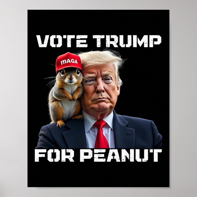 Poster Vote Trump Para Peanut O Esquilo 2  (Frente)