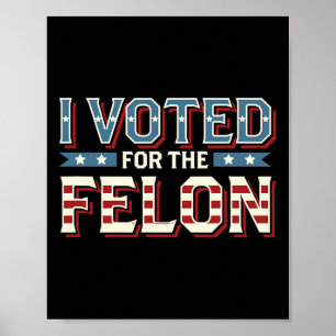 Poster Votei A Favor Do Felon - Donald Trump 2024