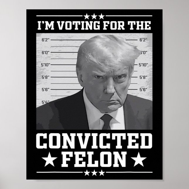 Poster Voto A Favor Da Trump De Felon 2024 (Frente)