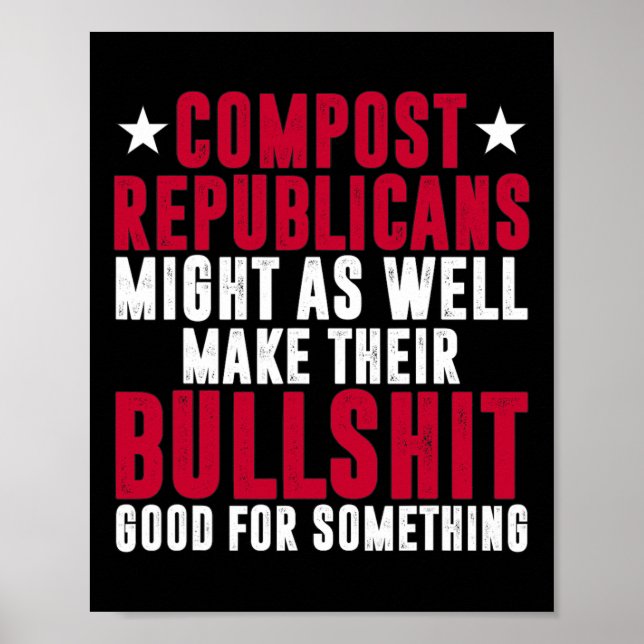 Poster Voto Anti Republicano Vote Democrata Compost Repub (Frente)