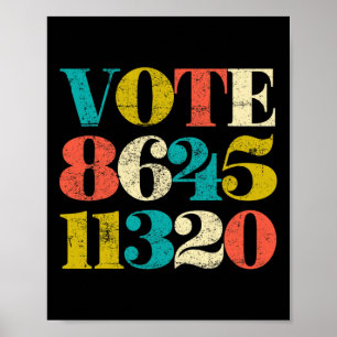 Poster Voto de Cor Retro Vintage 8645 11320 Anti Trump